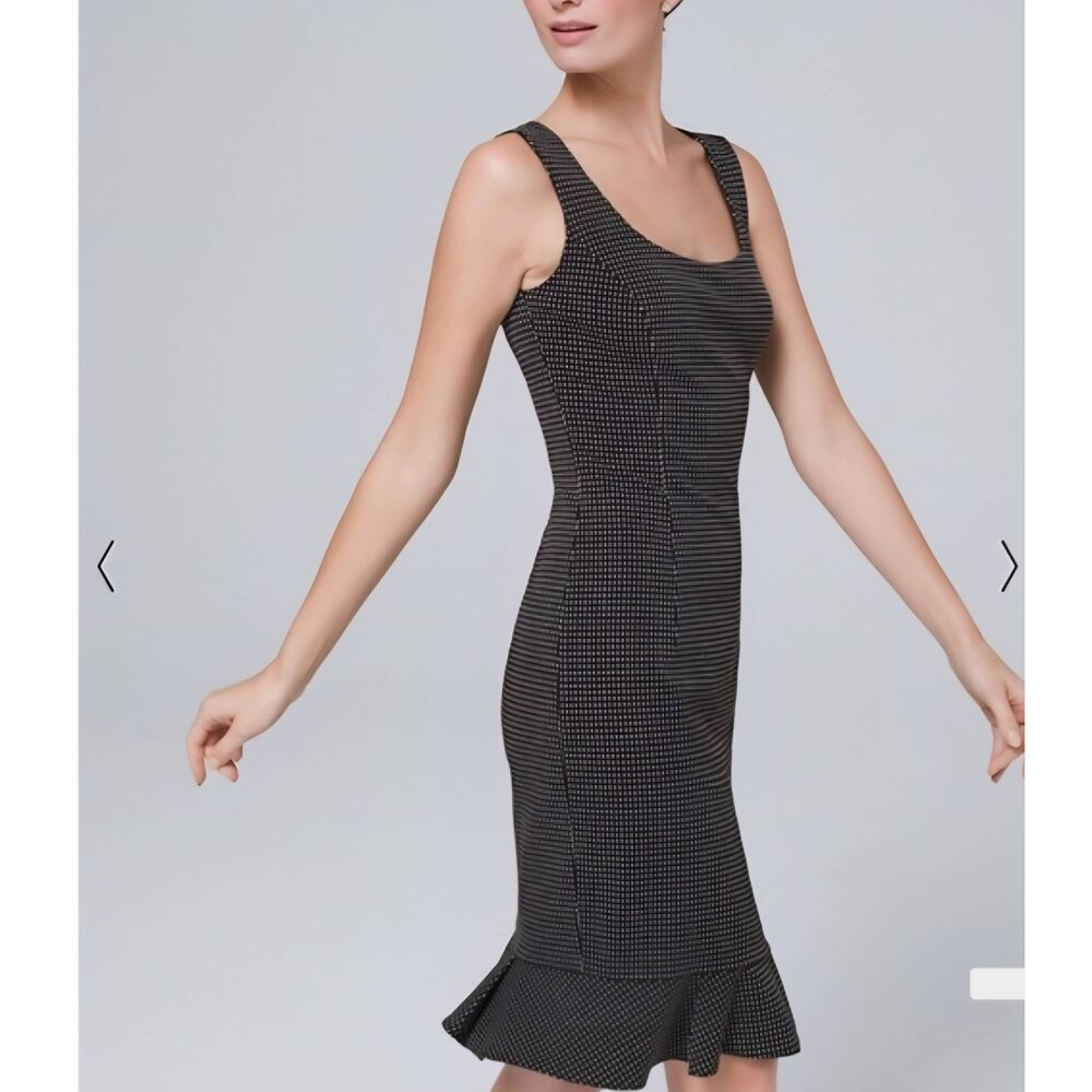 White House Black Market Body Perfecting Dot Sheath Dress Size NWT